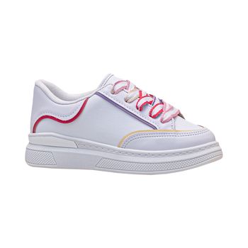 Tenis-Casual-Branco-Kids-Flatform-Detalhes-Coloridos-|-Molekinha-Tamanho--26---Cor--BRANCO-0